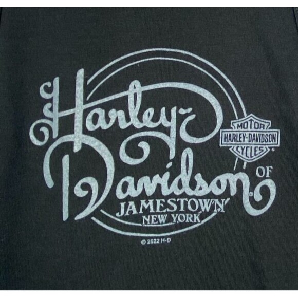 NWT Harley Davidson Tank Top Womens XS Black Blue Meshed Up Graphic Bling Mesh - Picture 8 of 11